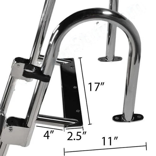 Stern Entry Pontoon Ladder (Heavy Duty Stainless Ladder)