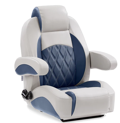 Luxury Reclining Pontoon Captain's Chair / Tan & Beige