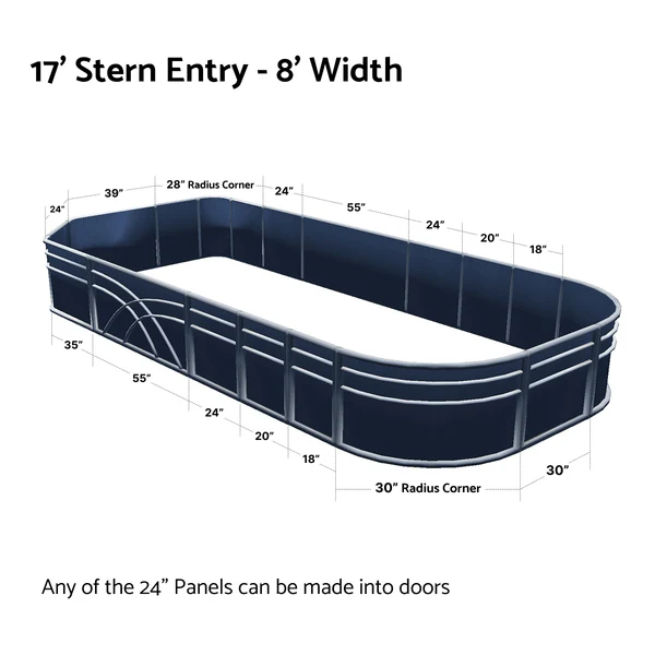 Stern Entry - 8' Wide Pontoon Fence Rail Package