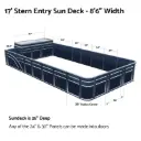 Stern Entry Sun Deck - 8' 6" Wide 28" Corners Pontoon Fence Rail Package 