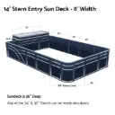 Stern Entry Sun Deck - 8' Wide 28" Corners Pontoon Fence Rail Package