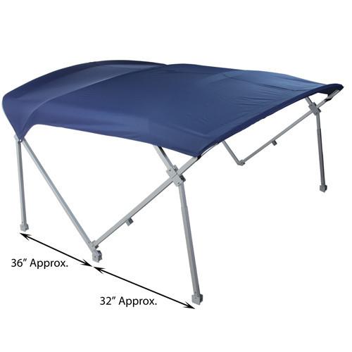 Heavy Duty Pontoon Boat Tops (8'W x 8' L Pontoon Bimini with Boot) / Navy