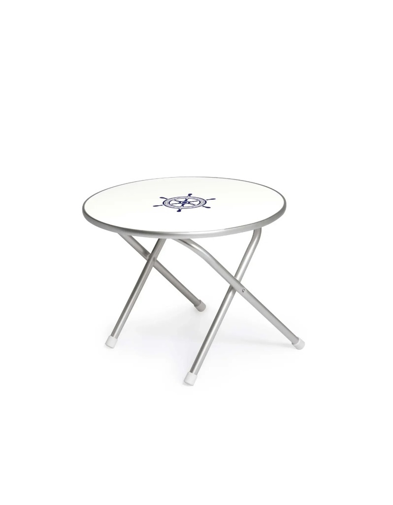 サイドテーブル・ナイトテーブル・ローテーブル Aluminium Pantograph Folding Table Folding Aluminum and Melamine Round Boat Table (24